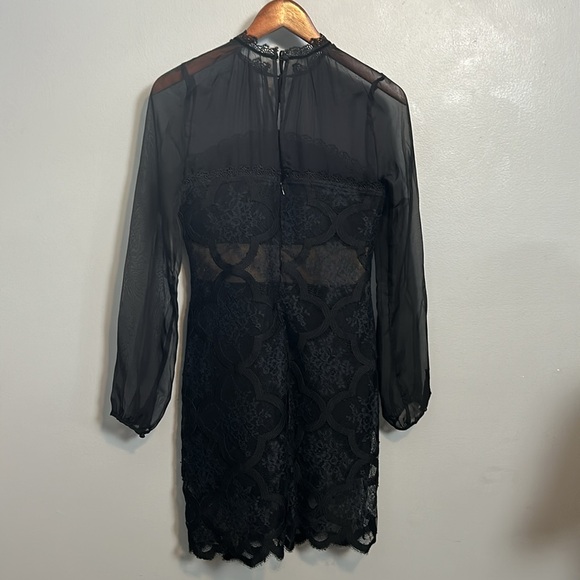 X by NBD MICHELLE lace sheer detail DRESS black size 4- gently used - Picture 6 of 16